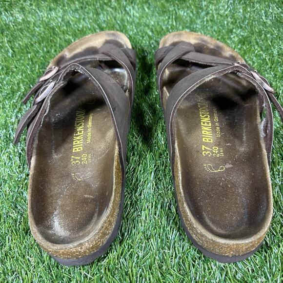 Birkenstock Arizona Women's Size 7 US 37 EU Brown Leather Made In Germany - Picture 3 of 5